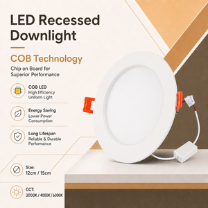 Premium-COB-Einbauleuchte aus Aluminiumlegierung, 12 cm tief, Einbau-Downlight - Product Image 2