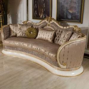 Sofá Seccional en Forma de L de Lujo, Duradero, Estilo Plaza, Muebles Tallados Antiguos Europeos para Apartamento, Hotel, Sala de Estar - Product Image 3