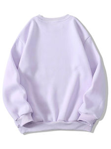 เสื้อสเวตเชิ้ตคอกลมผู้หญิง สีพื้น แขนยาว ผ้าถัก 100% คอตตอน ระบายอากาศได้ดี เหมาะสำหรับใส่ในฤดูใบไม้ร่วง ทรงปกติ - Product Image 1