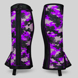 2026 Genuine Waterproof and Breathable Full Grain Neoprene Western Horse <b>Chaps</b> with Curved Zip Real Riding <b>Half</b> <b>Chaps</b> Low MOQ - Product Image 4