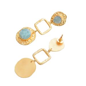 ต่างหูแฟชั่นทองเหลืองแท้ คริสตัลบำบัด งานโบราณ ดีไซน์เฉพาะตัว คุณภาพส่งออก จำนวนมาก - Product Image 2