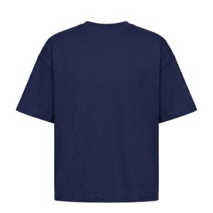T-shirt Homme Bleu Marine 100% Coton 180g Coupe Oversize Col Rond Manches Courtes Décontracté Uni Vierge pour Impression Vente en Gros OEM ODM - Product Image 4
