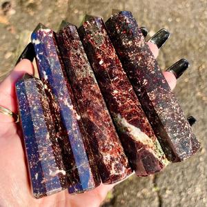 Pointe de cristal de grenat rouge naturel Chakralume, polie, baguette de guérison pour la méditation Reiki, pierre énergétique, vente en gros - Product Image 3