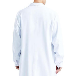 Bata de laboratorio blanca de algodón y poliéster para mujer, con bordado de detección de agujas, uniforme de farmacéutico para consulta hospitalaria - Product Image 4