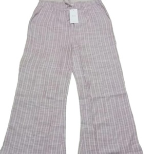 Pantalones de mujer de cintura alta con estampado de verano transpirable suave, pantalones largos informales con cierre de cintura elástica con pierna ancha para ropa de calle - Product Image 3