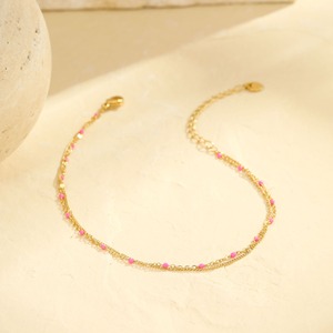 สร้อยข้อเท้าสไตล์โบฮีเมียน สแตนเลสชุบทอง 18K หลายสี สองชั้น ไม่หมองคล้ำ รุ่นใหม่ล่าสุด - Product Image 4