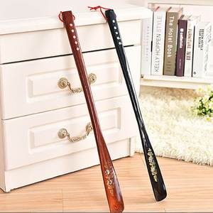 Calzador de madera maciza, herramienta para el hogar, 1 unidad, portátil, artesanal, con mango largo, accesorio para calzado, calzador de madera natural profesional - Product Image 1