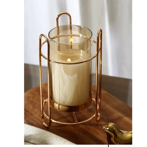 Porte-bougie doré tendance de qualité supérieure, taille personnalisée, article décoratif pour la maison et l'hôtel - Product Image 2