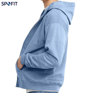 Wholesale Hot Selling Highweight Men's Casual Hoodies Lined Washed School Style Oversized Zip-up with 3D Pattern Winter Hooded - Product Image 6