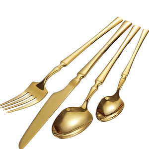 Custom Luxury Elegant Wedding Travel Mirror Polish Durable Reusable 4pcs <b>Knife</b> <b>Fork</b> Spoon Stainless Steel Cutlery <b>Set</b> - Product Image 1