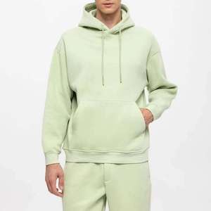Ensemble de survêtement unisexe vert clair à capuche réversible, séchage rapide, manches longues, couleur unie, pantalon de jogging décontracté avec poches latérales, respirant - Product Image 3