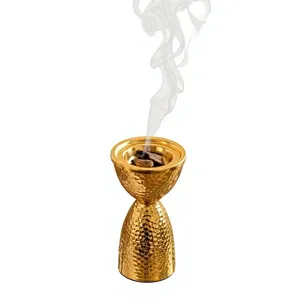 METAL LINE EXPORTS Brûleur d'encens en laiton fait main avec couvercle papillon ajouré, support religieux écologique et durable - Product Image 5