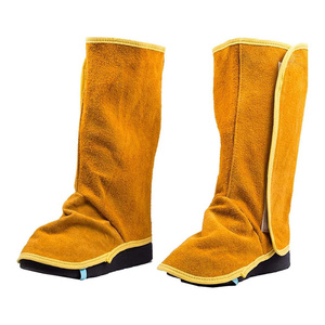 Couvre-chaussures de soudeur en cuir de vachette pleine fleur de haute qualité, résistants, ignifuges, protection des pieds pour pompiers, guêtres de soudeur - Product Image 1