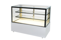 Vitrine Réfrigérée Commerciale à Angle Droit 3 Niveaux de 1,5 m pour Pâtisseries, Vitrine à Gâteaux en Verre Anti-Buée pour Boulangerie
