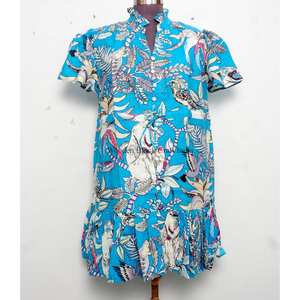 Trendy 100% Cotton <b>Mini</b> Dress monkey Print Summer Formal Soft Touch & All-Day Comfort Free Size Picture Colors - Product Image 2