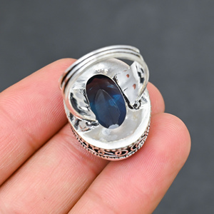 Magnifique Bague Tendance en Iolite Bleue, Argent Massif 925, Bijoux Faits Main, Vente en Gros, Prix d'Usine - Product Image 3