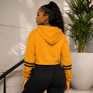Felpa Corta Personalizzata da Donna con Stampa Smiley Face della Confraternita Cosh International, in Cotone Felpato Premium Oversize - Product Image 4
