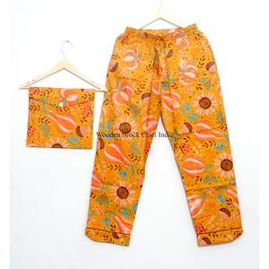 Ensemble de pyjama pour femme en coton 100% fait main, luxueux, vintage, romantique, classique, imprimé fruits, automne, 2 pièces, doux, respirant, séchage rapide - Product Image 5