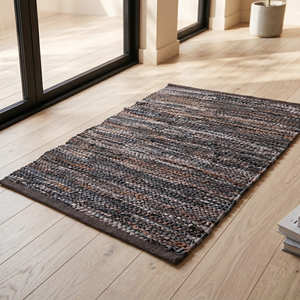 Alfombra Moderna con Patrón Geométrico, Rectangular, Suave, Lavable, de Tejido Plano, Antideslizante, para Sala de Estar, de Cuero - Product Image 2