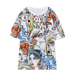 High-quality Cotton Women's T-shirt Women's Summer <b>Round</b> Neck Large Size T-shirt Clothing Wholesale - Product Image 1