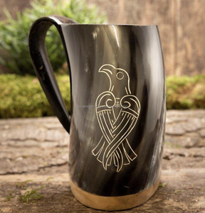 Cuerno Vikingo para Beber, 100% Cuerno de Búfalo Natural Pulido, Taza Náutica Premium para Cerveza o Hidromiel - Product Image 4