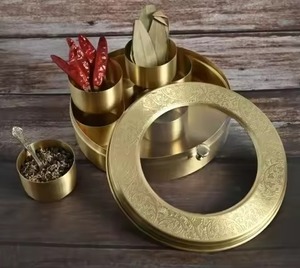 Elegant Metal Masala <b>Box</b> with Decorative Lid Kitchen Storage Container for Spices <b>Herbs</b> Organizer for Home and Restaurant Use - Product Image 6