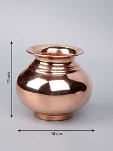Pot à eau en cuivre Lota, design classique, 250 ml, bouteille d'eau, vaisselle, personnalisable, comprend une brosse de nettoyage, des couvercles décoratifs - Product Image 2