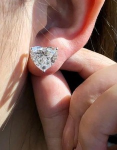 Heart Cut Diamond Stud <b>Earrings</b> Claw Setting Classic Women's Fine Jewelry <b>Earring</b> for <b>Wedding</b> and Gift - Product Image 2