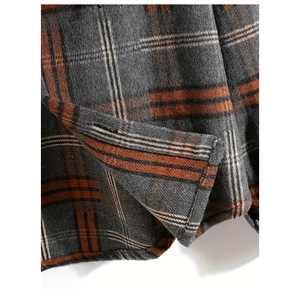 Mens High Quality Plaid Flannel Hoodie Shirt <b>Jacket</b> Heavyweight Warm <b>Fleece</b> <b>Lined</b> Casual Streetwear Windproof Front for - Product Image 6