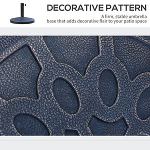 Base per Ombrellone Rotonda in Resina con Motivo Decorativo, 18 Pollici, Capacità 26 Libbre, Supporto per Ombrellone da Mercato, Facile da Montare con Diametro 1,5 Pollici - Product Image 4