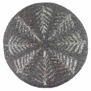 Tapis de table rond moderne fait à la main en verre perlé antidérapant, très vendu, pour la décoration de la maison, des mariages, des fêtes et des dîners - Product Image 1