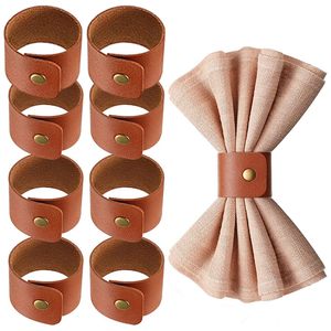 Custom PU Leather <b>Napkin</b> <b>Ring</b> Set Handmade Table <b>Napkin</b> Holder Wedding Restaurant Hotel Dining Decor Wholesale Exporter - Product Image 3