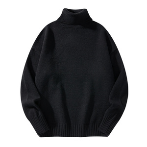 Men's <b>Sweaters</b> Turtleneck Pullover <b>Sweater</b> Knit Drop Shoulder Base Shirt Knitted Shirt Winter Heavyweight Thermal Sweatshirts - Product Image 1