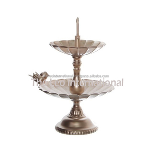 Metal Aluminum 3 Tier Cake Stand Leaf Design Round Shape Antique Finish 14X14X22 Inch Wedding <b>Bakeware</b> Items - Product Image 5