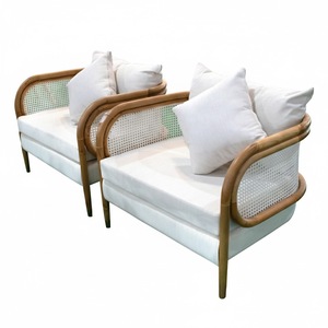 Juego de Sofás de Mimbre Blanco para Exteriores con Cubierta de Vidrio, Sofás de Jardín de Madera, Mesa de Centro Moderna Personalizada, Fabricada en Vietnam, Marca OEM, Estructura de Roble/Teca - Product Image 4