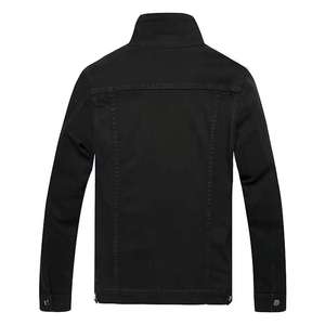 Veste coupe-vent en jean pour homme, coupe ample, personnalisée, avec col montant et logo frontal, séchage rapide, style vintage, pour la saison hivernale - Product Image 6