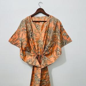 Luxury Style Hand Block Print Cotton <b>Kaftan</b> Plus Size Lightweight Printed Summer Cover-Up Great Price Cotton <b>Kaftan</b> for Women - Product Image 1