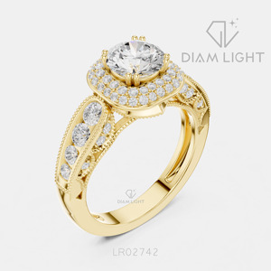 Bague de fiançailles en diamant de laboratoire certifié IGI 1,00 carat, taille ronde, or blanc 14 carats, F+ VS+, pavé, bijoux fins pour mariage, idéal pour un cadeau - Product Image 6