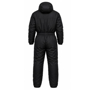 Combinaison d'hiver unisexe noire à capuche, coupe-vent, décontractée, avec fermeture éclair, couleur unie, en polyester, taille adulte - Product Image 3