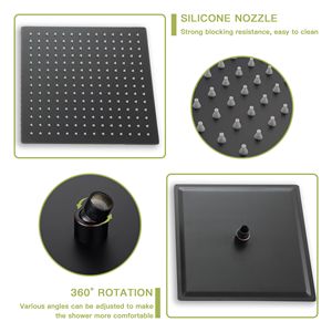 Il sistema doccia quadrata a parete da 12 pollici in gomma e bronzo a olio include accessori per doccia con valvola ruvida - Product Image 6