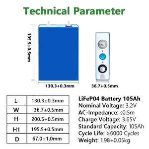 Batería LiFePO4 de Larga Duración 3.2V 105Ah LF105, Más de 4000 Ciclos, Almacenamiento de Energía 12V 24V, Envío DDP desde Almacén en la UE - Product Image 2