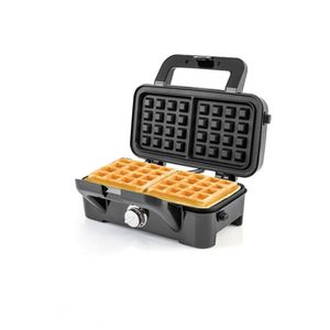 Appareil à petit-déjeuner 3-en-1 avec assiettes antiadhésives amovibles pour sandwichs Modèle D0100HARXWA Noir - Product Image 1