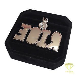 Iced Out Cuban Link Chain VVS Moissanite Letter Pendant Money <b>Bag</b> <b>Initial</b> Necklace Custom Hip Hop pendant - Product Image 5