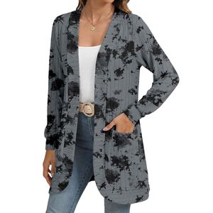 Geometric Custom Pattern Cotton Polyester <b>Cardigan</b> <b>Women</b> Long Sleeves Open Front Relaxed Layering Warm <b>Cardigans</b> - Product Image 4