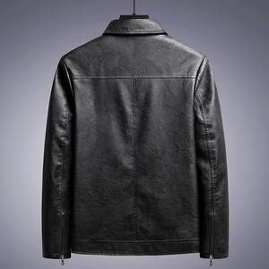Blouson de motard décontracté pour homme en coton à capuche, col montant, logo frontal, style vintage et tendance - Product Image 2