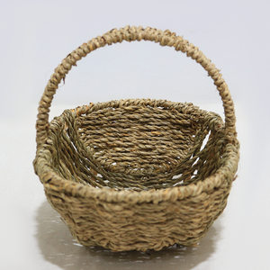 Cesta Ovalada Pequeña de Mimbre Rústico con Asa, Ecológica, Multifuncional, Multiusos, para Almacenamiento, Picnic, Regalo - Product Image 5