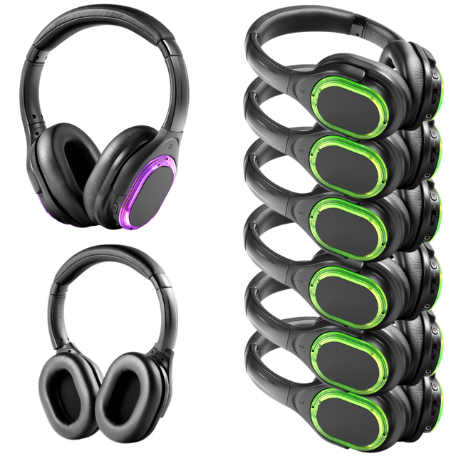 Custom Logo INDA RF998B Over-Ear Silent Disco Headphones Hi-Fi Stereo 12H Long Lasting Wireless Headset for DJ Event