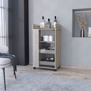 Grigio chiaro salice parco porta porta porta porta porta con supporto bottiglia e ruote per bevande Set di servizio - Product Image 1