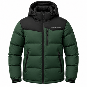 Doudoune matelassée pour homme à col montant, imperméable, zippée, style streetwear décontracté, idéale pour l'hiver, à prix réduit - Product Image 2