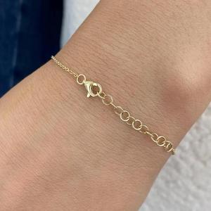 Pulsera de Diamantes Redondos Brillantes para Mujer en Oro Amarillo de 14K, Joyería Fina Elegante y de Lujo, Regalo Ideal para Aniversario o Boda - Product Image 4